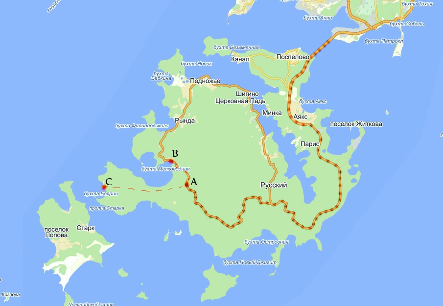 Создание точек туристского притяжения на веломаршруте по о.Русский